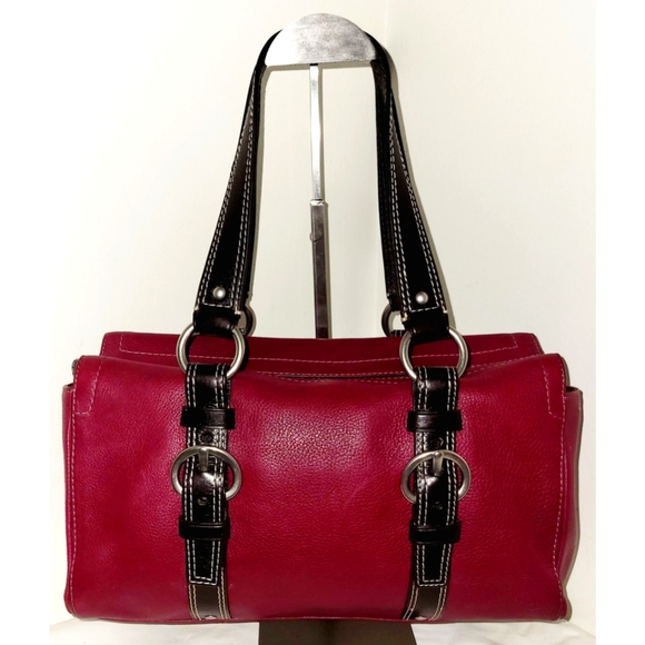 Coach Chelsea Raspberry Pebbled Leather Satchel - Picture 8 of 11